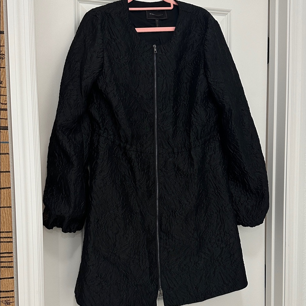 BCBGMaxAzria Black Textured Coat
